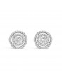 3 Row Diamond Pave Set Earrings In 18ct White Gold. Tdw 1.60ct
